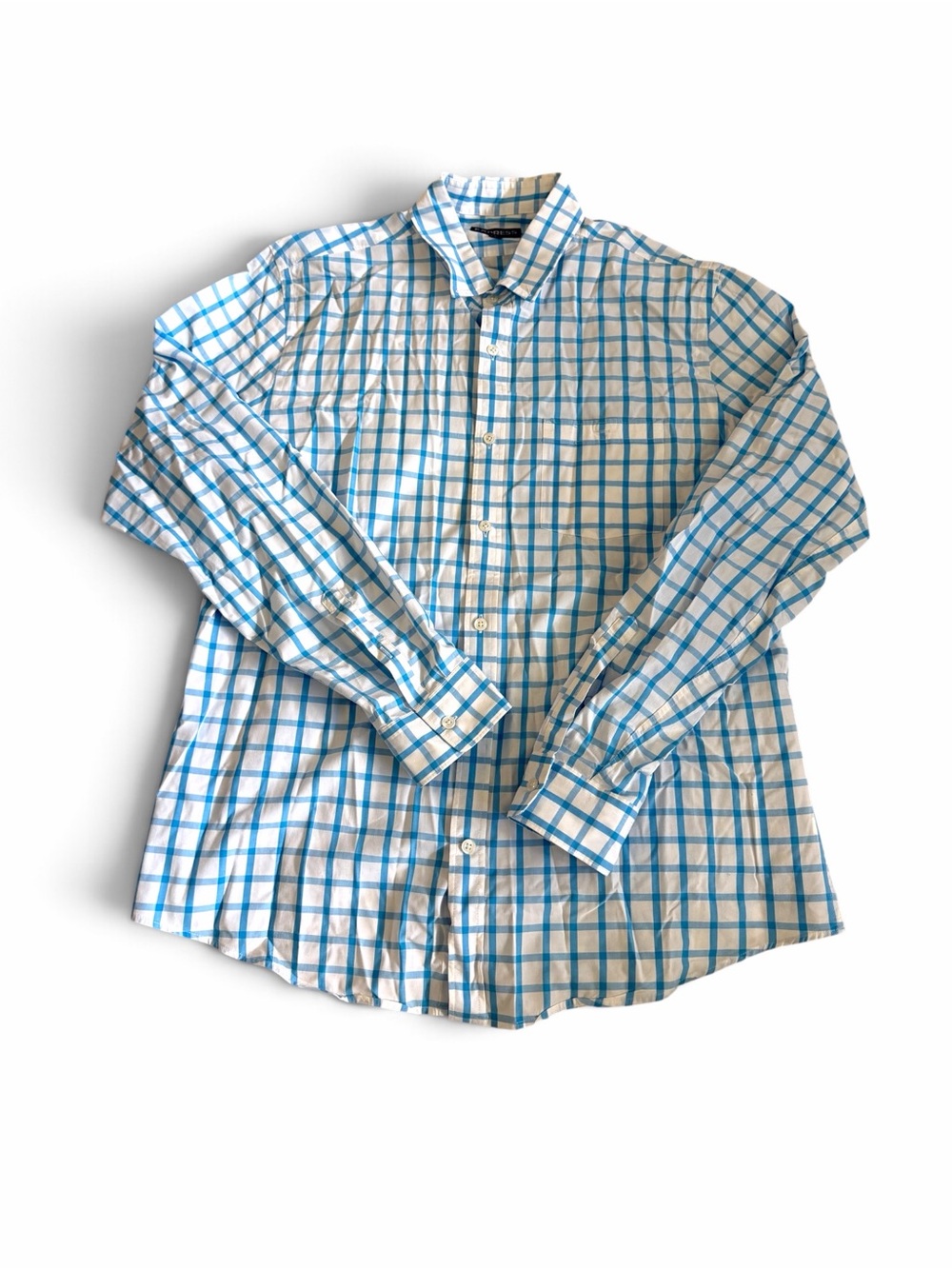 Express Men’s Blue And White Dress Shirt